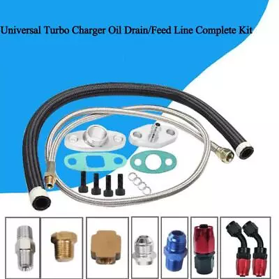 US Car Turbo Charger Oil Drain Return Line Oil Feed Fit For T3 T4 GT35 T70 T66 • $41.98