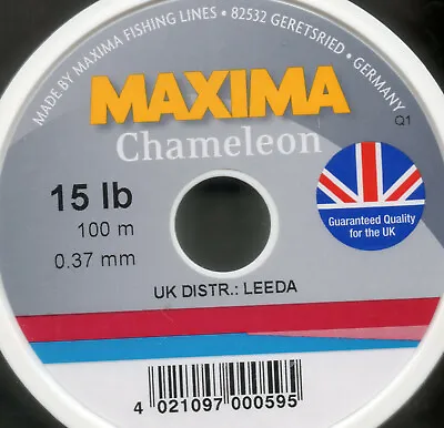 Maxima Chameleon Clear Fishing Line 100M Spools Monofilament 12 Lb 15 Lb • $6.15