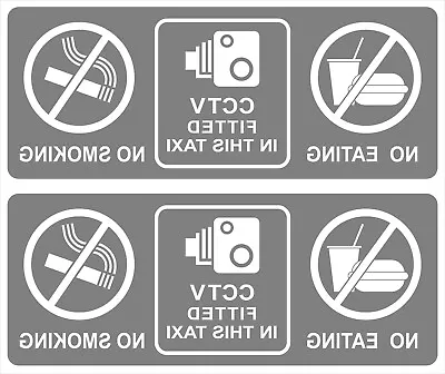 £3.69 • Buy 2 X Warning Sticker Sign CCTV Camera No Smoking Eating Car Taxi Window Reverse