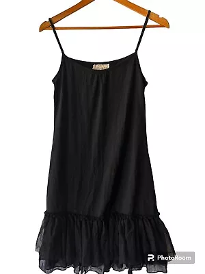 A’reve Black Ruffle Trim Sleeveless Dress Sz M/L • $18