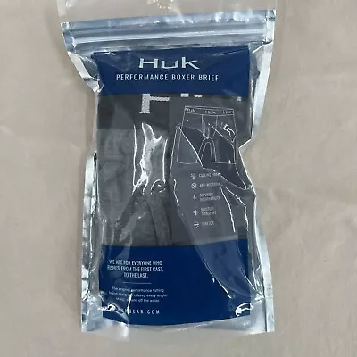 HUK Boxer Brief Mens Small Grey Performance Cooling Breathable Stretch Fishing • $18.70