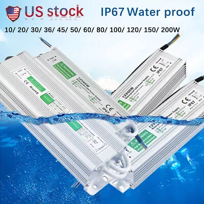 $9.98 • Buy Outdoor Waterproof Transformer Power Supply Adapter LED Light Driver DC 12V 24V