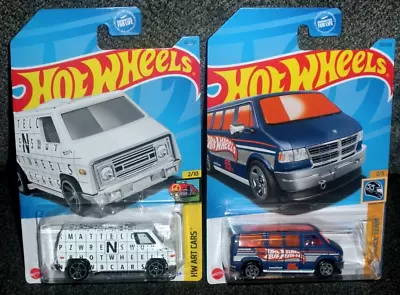 HOT WHEELS Dodge Van 66/250 & 16/250 70s Van Diecast  Lot Of 2 • $11.99