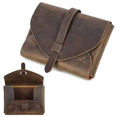 Vintage Genuine Leather Book Cover Case Bag Holy Bible Storage Protective Cover • $25.99