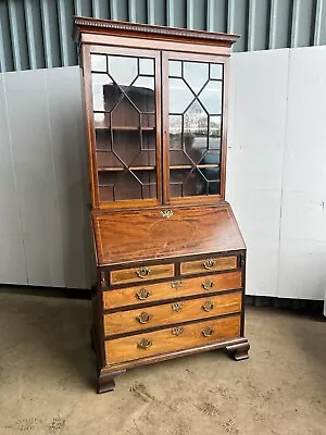 A 19th Century Mahogany And Inlaid Bureau Bookcase Stamped Edwards And Roberts • £550