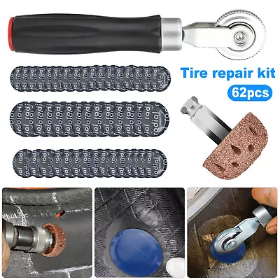 62Pcs Universal Car Motorcycles Bike Tire Repair Rubber Patch Tyre Patching Tool • $31.99