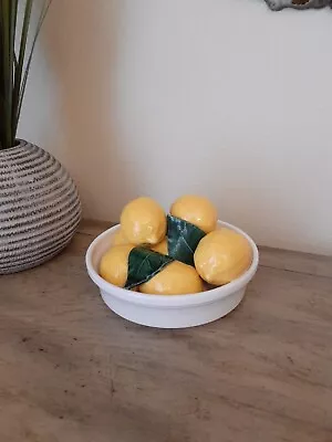 Vintage Retro Bertinazzo Ceramic 3D Round Lemon Bowl 8  Italy 4021 Porcelain  • $42