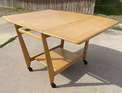 Heywood Wakefield DINING TABLE Vintage Drop Leaf Mid Century Modern 1950’s MCM • $1250