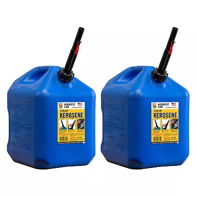 Midwest Can Company 7610 5 Gal Kerosene Gas Can Container With Spout (2 Pack) • $50.39
