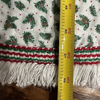 52” Vintage Christmas Tree Skirt Fabric Tree Design Reversible Country Handmade • $18