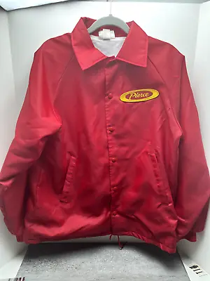 Vintage Pierce Fire Truck Dealer Jacket Size Large Hipster Made In The USA • $39.90