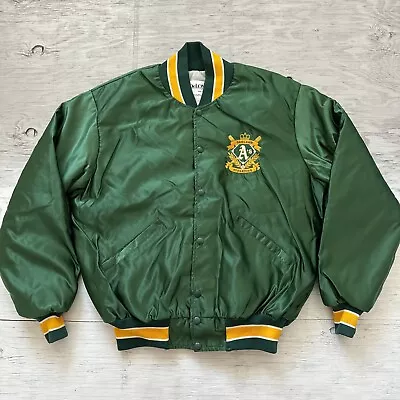 Vintage 90s MLB Delong Oakland Athletics A's Satin Baseball Jacket Sz Large • $199