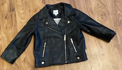 £14.99 • Buy Baby Girl Aged 12 -18 Months Black Leather Faux  Jacket From River Island Vgc