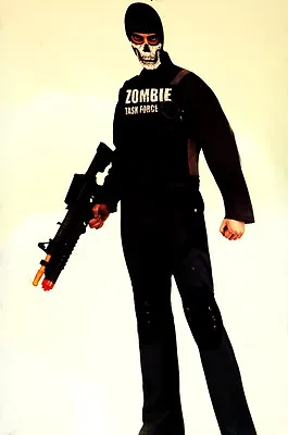 Mens Walking ZOMBIE Task Force Halloween Costume Dead Skeleton SWAT TEAM  XL NEW • $19.99
