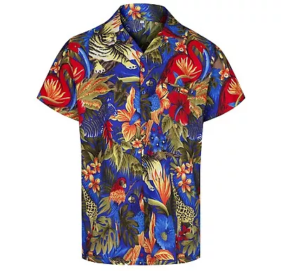 Mens Hawaiian Shirt Jungle Stag Beach Holiday Animal Fancy Dress Sizes S - 2xl • £11.95