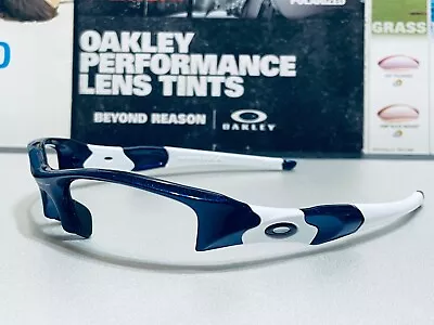 Oakley Flak Jacket 1.0 XLJ Metallic Blue W/ Polished Black Icons - Custom OCP • $249.95