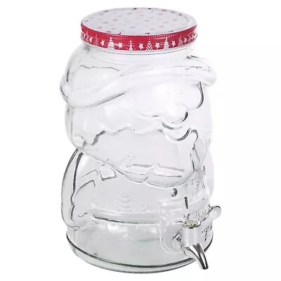 4L Cold Drink Beverage Dispenser Juice Cocktail Punch Clear Glass Jug Pitcher • £14.95