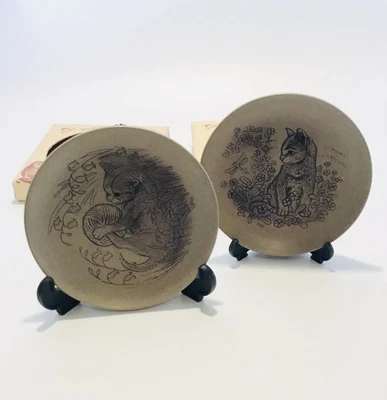 £18.99 • Buy Poole Pottery Vintage Set Of 2 Cat Lovers Collectors Plates