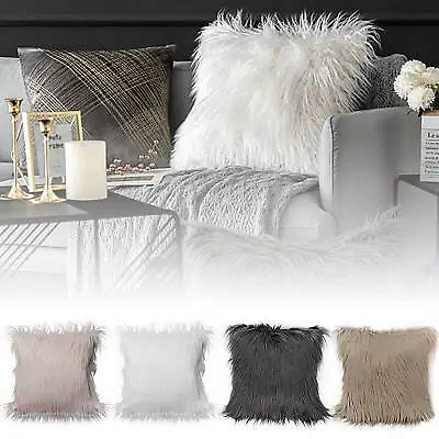 £2.99 • Buy UK Luxury Fluffy Soft Cushion Cover Throw Pillow Case Sofa Home Decor Plush 18 