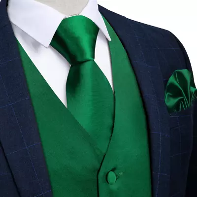 Wedding Party Green Men's Vest Shirt Accessories Fashion Chaleco Hombre Necktie  • $39.39