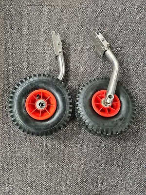£109.95 • Buy SHORT Fixed Folding Launching Wheels Boat Rib Inflatable Quick Release Shaft