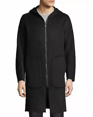 NWT Mens $895 THEORY Double-Faced Wool/Cashmere Duffle Coat Black H107141 XXL • $395