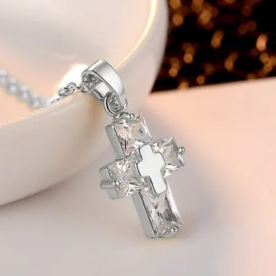 925 Sterling Silver Christian Jesus Cross Catholic Crucifix 1  Pendant Necklace • $15.74