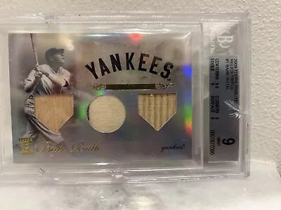 Babe Ruth 2009 Bgs 9 Jersey Bat Combo Material Game Worn Relic Swatch Threads 99 • $1250