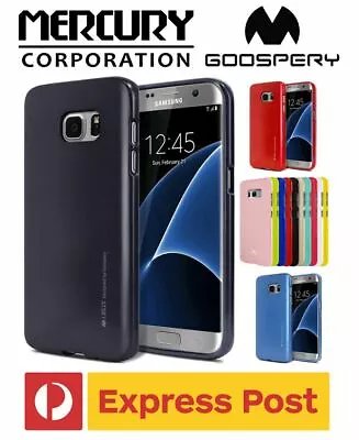 Samsung Galaxy S7 EDGE ShockProof Silicone TPU Pearl Jelly Case Mercury Goospery • $9.80