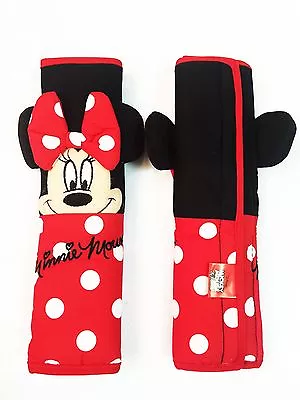 Minnie Mouse Disney Car Accessory #Red : 2 Pieces Seat Belt Shoulder Pads Covers • $17