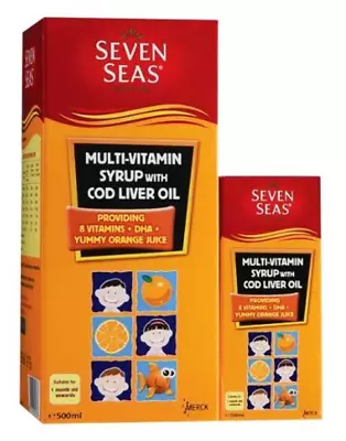 $44.90 • Buy SevenSeas Multivitamin Syrup With Cod Liver Oil 500ml + 100ml (NEW)