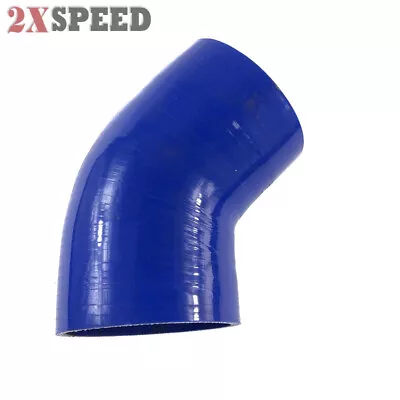 Universal 45 Degree Blue Silicone 3  Coupler 45 Degree Angled Elbow Hose 4-Ply • $12.99