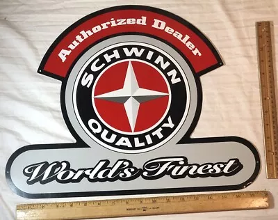 Vintage Schwinn Quality Authorized Dealer World’s Finest Bicycle Shop Metal Sign • $30