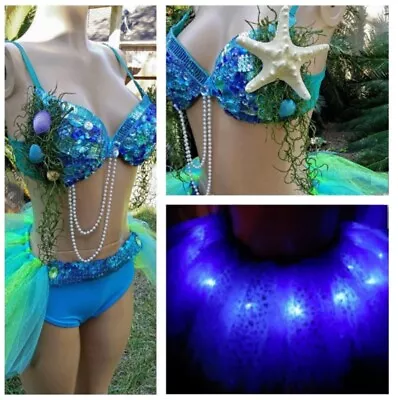 Mermaid LED Sexy Costume Rave Bra Rave Clothes Rave OutfitTheatre EDC  • $168.75