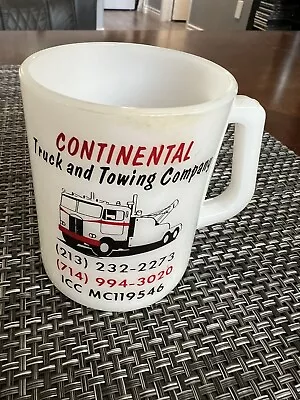 Vtg Federal Coffee Mug Advertisement Truck & Towing Company Milk Glass • $17