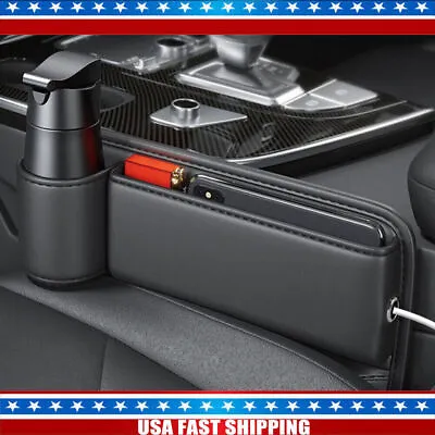 Car Left Seat Gap Filler Organizer Auto Console Side Storage Box Phone Holder • $12.99