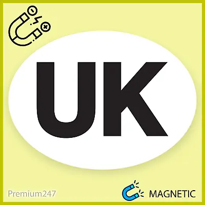 MAGNETIC UK Car Sticker Oval Euro Car Van Lorry UK REMOVEABLE Plate Sign Europe • £2.49