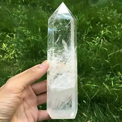 £5.92 • Buy Large Clear Natural Quartz Crystal Point Wand Specimen Reiki Healing Stone UK
