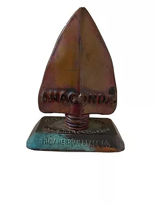 Vintage Anaconda Copper Mine American Brass Co. Arrowhead Cast Paperweight  • $210