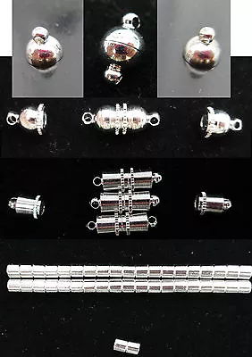 £2.99 • Buy 5 Designs Of Silver Plated Strong Magnetic Clasps In Variation Quantities