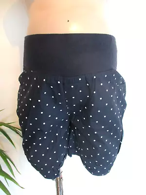 Dorothy Perkins Maternity Navy Spot Under Bump Safari Shorts Size 10 • £6.50