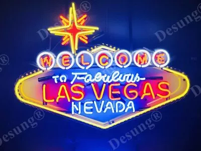 24 X20  Welcome To Fabulous Las Vegas Nevada Neon Sign Lamp Light HD Vivid JY • $299.99