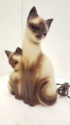 KRON Siamese Cat Ceramic Vintage TV Lamp - Works 1950's - 13” High • $194.99
