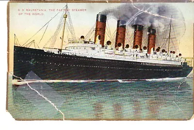 Cunard R.M.S. Mauretania Old Post Card Used 1906/1934 • $13.76