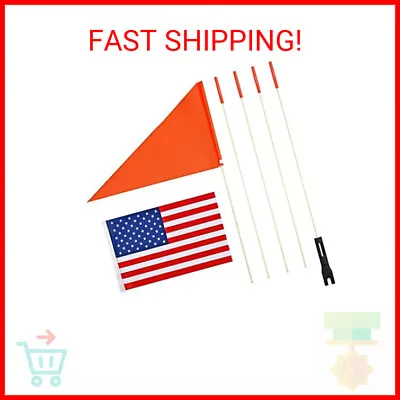 Bike Safety Flag/USA Flag Six Foot Heavy Duty Fiberglass Pole Polyester- New • $11.99