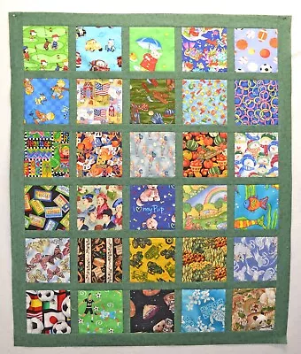 I-SPY Baby Quilt Top #487- Size 35  X 41 - I SPY ISPY LAP QUILT Toddler Quilt • $20