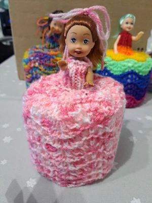 £6 • Buy Retro Toilet Roll Cover Doll Hand Knitted #124