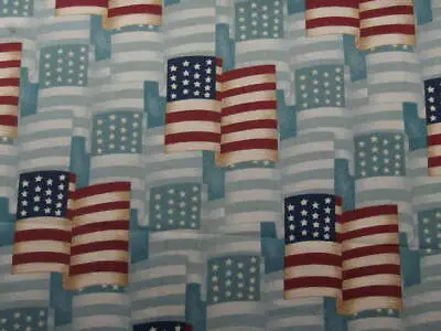 Cotton Fabric America The Beautiful Flag 45  X 38  By Warren Kimble 431 • $6.99