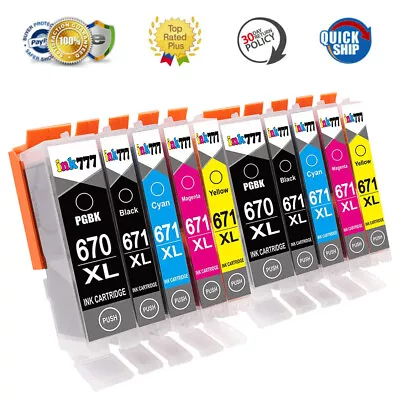 10 Ink PGI-670XL CLI 671XL For Canon Pixma MG5760 MG5765 MG6860 MG6865 MG7760 • $15.28