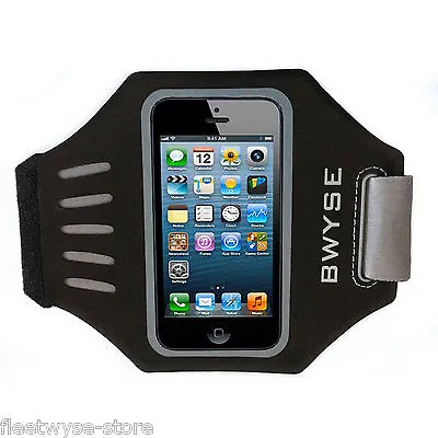 Premium Easy Fit Sport Running Armband For IPhone 5 5S & 5C Black • £2.49